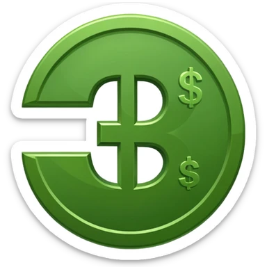 Cashapp emoji, a green dollar symbol with white background, no faces, like the app called cashapp sticker