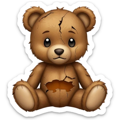 Baby teddy bear beat up sticker