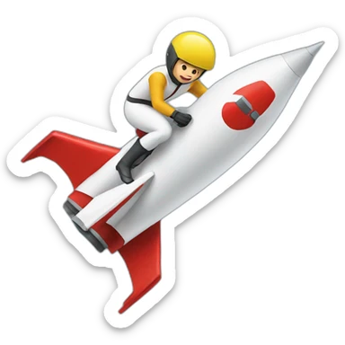 jockey riding on a rocket sticker