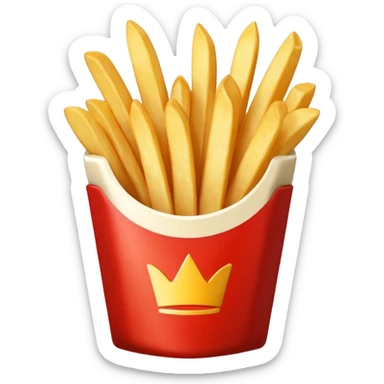 serving of french fries with mayo and ketchup sticker
