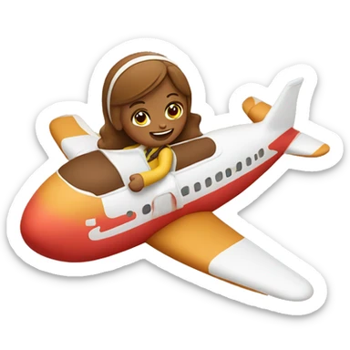A girl gingerbread cookie riding an airplane sticker