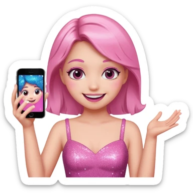 glitter pink girl naughty selfie sticker