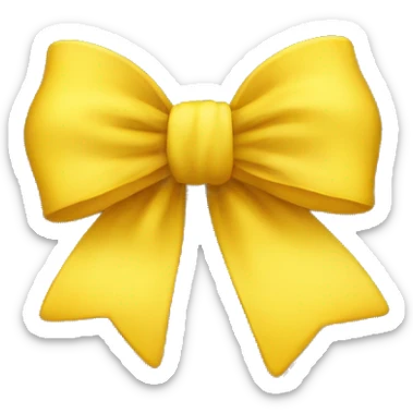 Yellow emoji with bow sticker