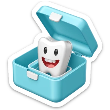 Dental floss in a box sticker