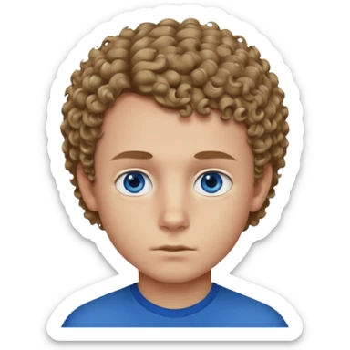 boy with deep blue eye, short curly dark blonde hair with strong jaw sticker