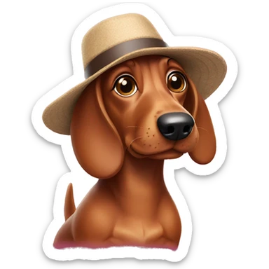 Sausage dog wearing hat sticker
