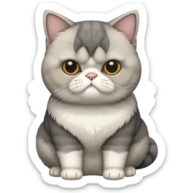 full body of exotic shorthair cat, front view sticker