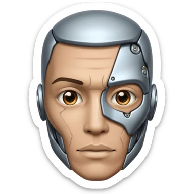 half man, half cyborg sticker