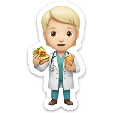 Doctor eating full body sticker