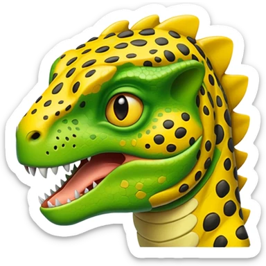 Dinosaur wearing cheetah print sticker
