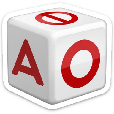 sugar cube with red prohibition sign sticker