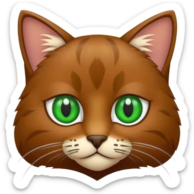 eine braune flauschige niedliche katze  sticker