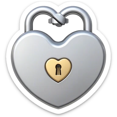 Engagement ring heart padlock sticker