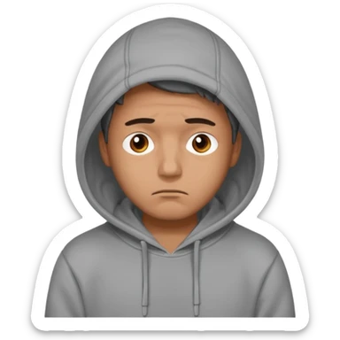 men with hoodie sad sticker