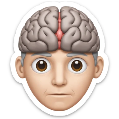 personified brain with lens sticker