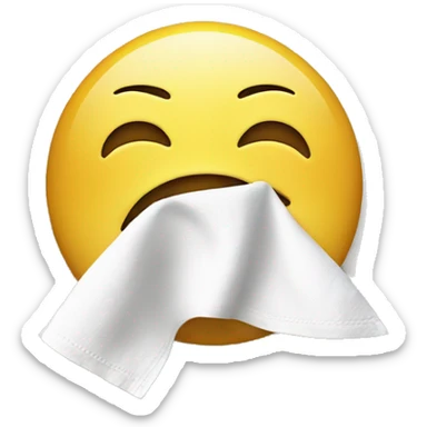 smiley emoji wiping his mouth with a napkin after good meal sticker