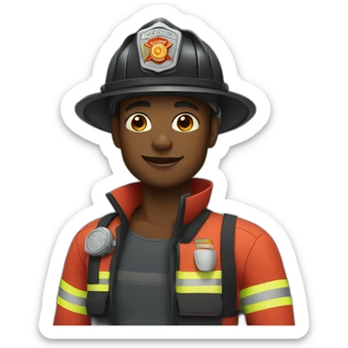 Black firefighter  sticker