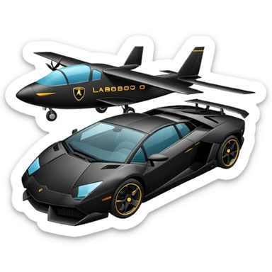 plane and black lamborgini sticker