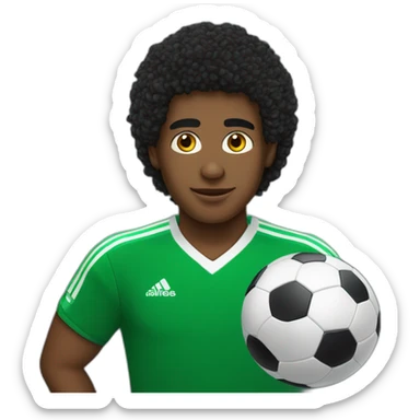 joven negro con pelo rizado fan de futbol sticker