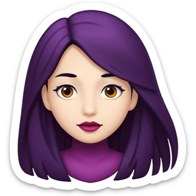 Plum with hair sticker