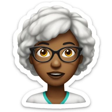 Mad african american woman with glasses sticker