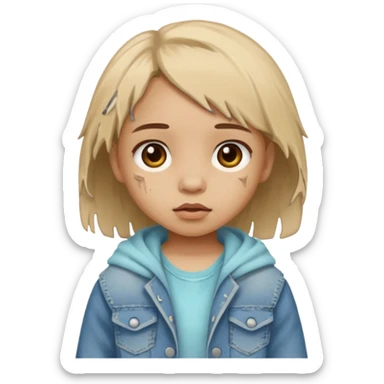 begger little girl sticker