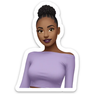 Lilac off shoulder Long sleeve flowy crop top, isolated sticker