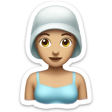 woman with bathing cap sticker