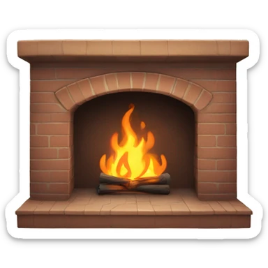 Cozy fireplace sticker