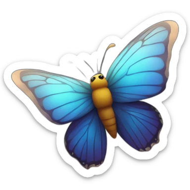 A butterfly flying in space sticker