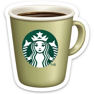 Starbucks pale olive cup of coffee  sticker