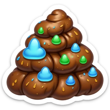 Caca énorme multicolore sticker