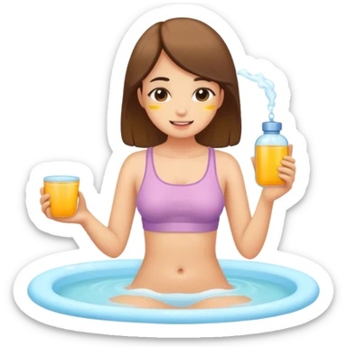 a girl doing self-care routine sticker
