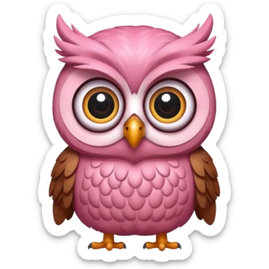 image of a pink owl sticker