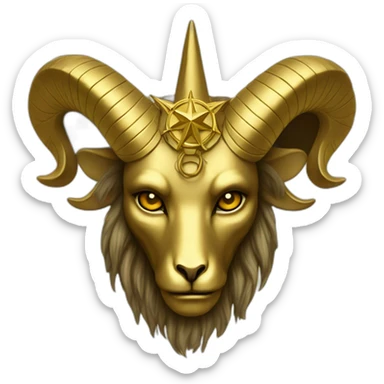 Gold Baphomet star sad sticker
