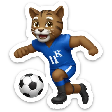 Kentucky wildcat playing soccer sticker