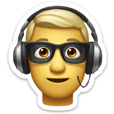 Rana con cuffie e occhiali sticker