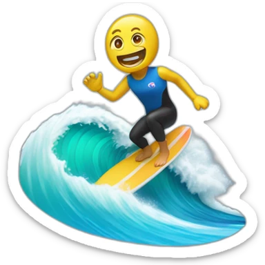 Android logo surfing a wave sticker