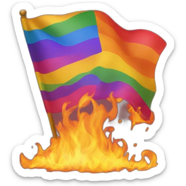 Lgbt flag in fire sticker