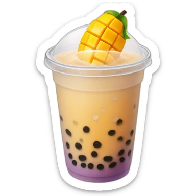 Mango bubble tea sticker