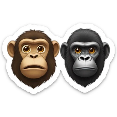 Monkey and gorilla sticker