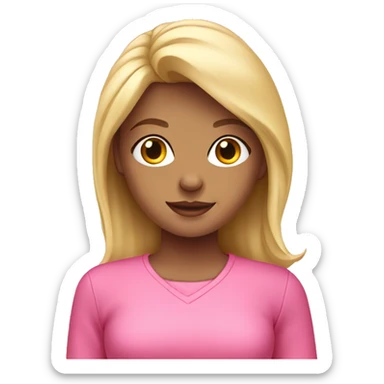 Blonde girl with cute pink outfit sticker