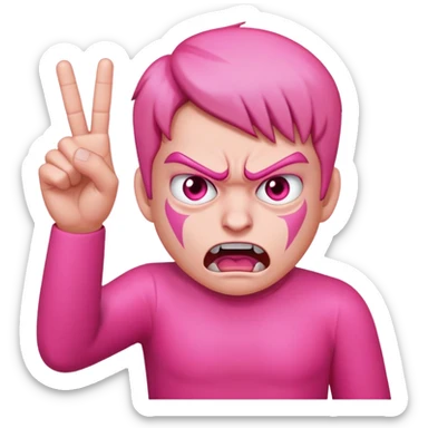 pink skin flipping off sticker