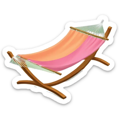 Orange and pink hammock  sticker