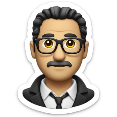 MAFIA BOSS WITH DARK HAIR AND A BRAID AND GLASSES sticker