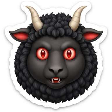 Black sheep with devil horns sticker