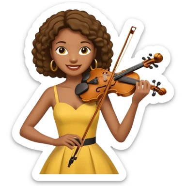 yellow-colored violinist black woman  sticker