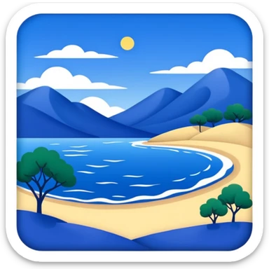 Matisse style BLUE abstract art landscape sticker