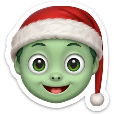 grogu wearing santa hat sticker