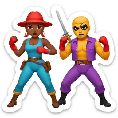 fighting gif on baddies west and baddies east for my server sticker